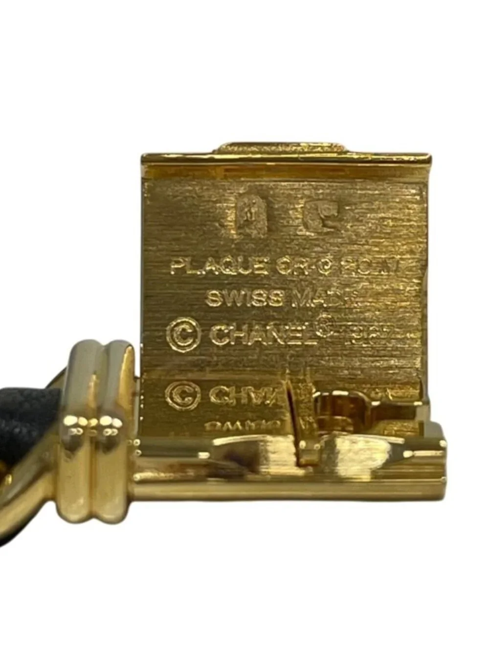 Chanel Premiere L Bracelet Watch Black Dial Gold Colored
